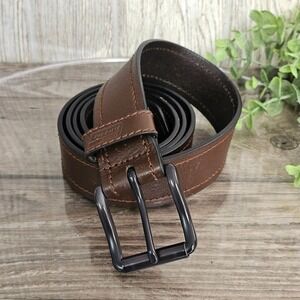 Dickies Brown Leather Belt Men's Size 44 Black Buckle‎ Casual Workwear